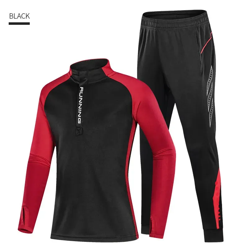 Kids Football Tracksuit Fleece Soccer Sportswear
