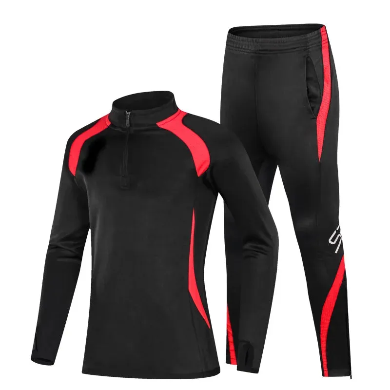 Kids Football Tracksuit Fleece Soccer Sportswear