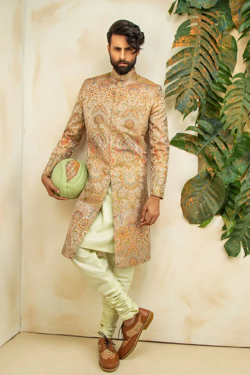 KIMKHAB GEOMATRICAL PATTERN SHERWANI
