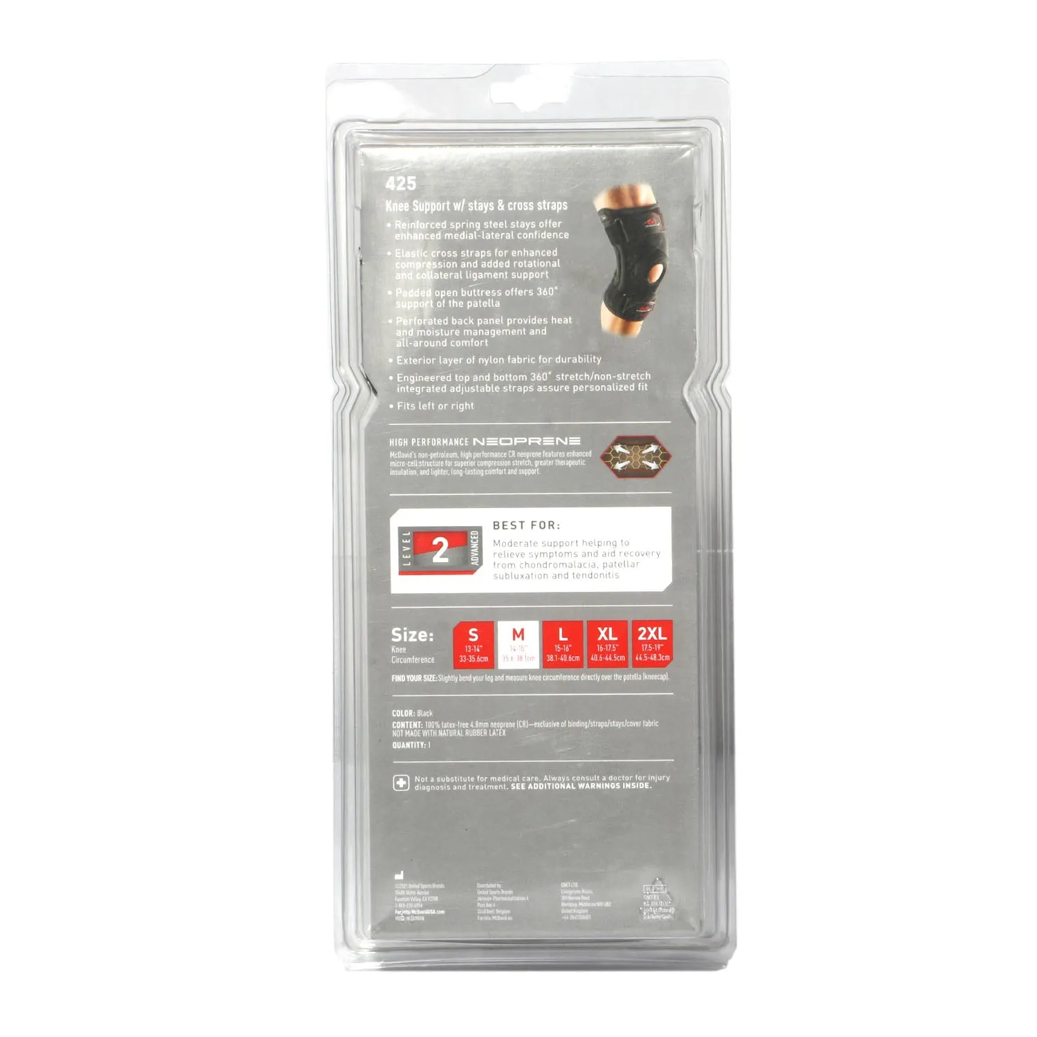 Knee Support w/ Stays & Cross Straps
