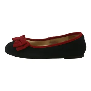 Little Girls Navy Suede Velvet Bow Applique Flats 7-10 Toddler