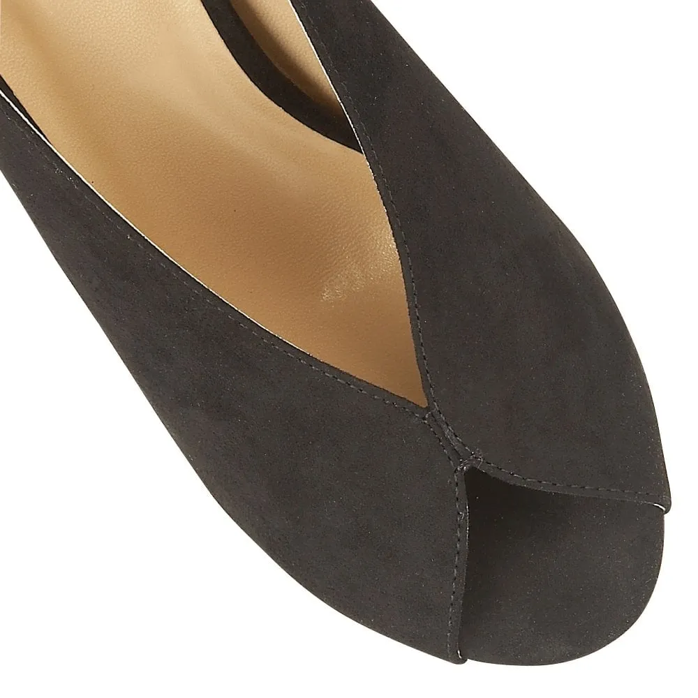 Lotus Akiko BLACK peep toe shoes