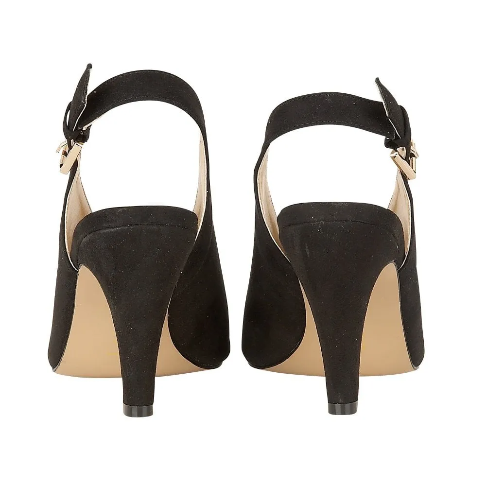 Lotus Akiko BLACK peep toe shoes