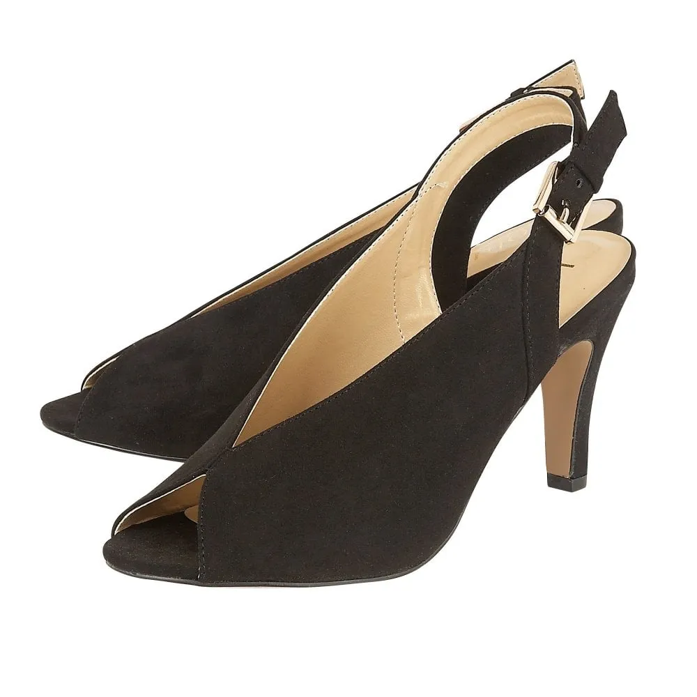Lotus Akiko BLACK peep toe shoes