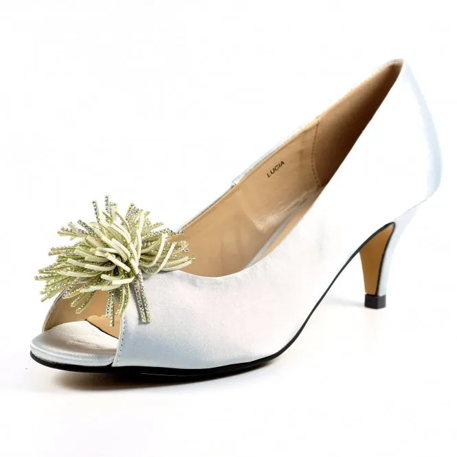 Lunar Lucia Occasion Wear Silver Court Shoe FLR040