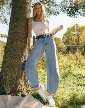 MALIA RELAXED JEANS / BLUE STEM