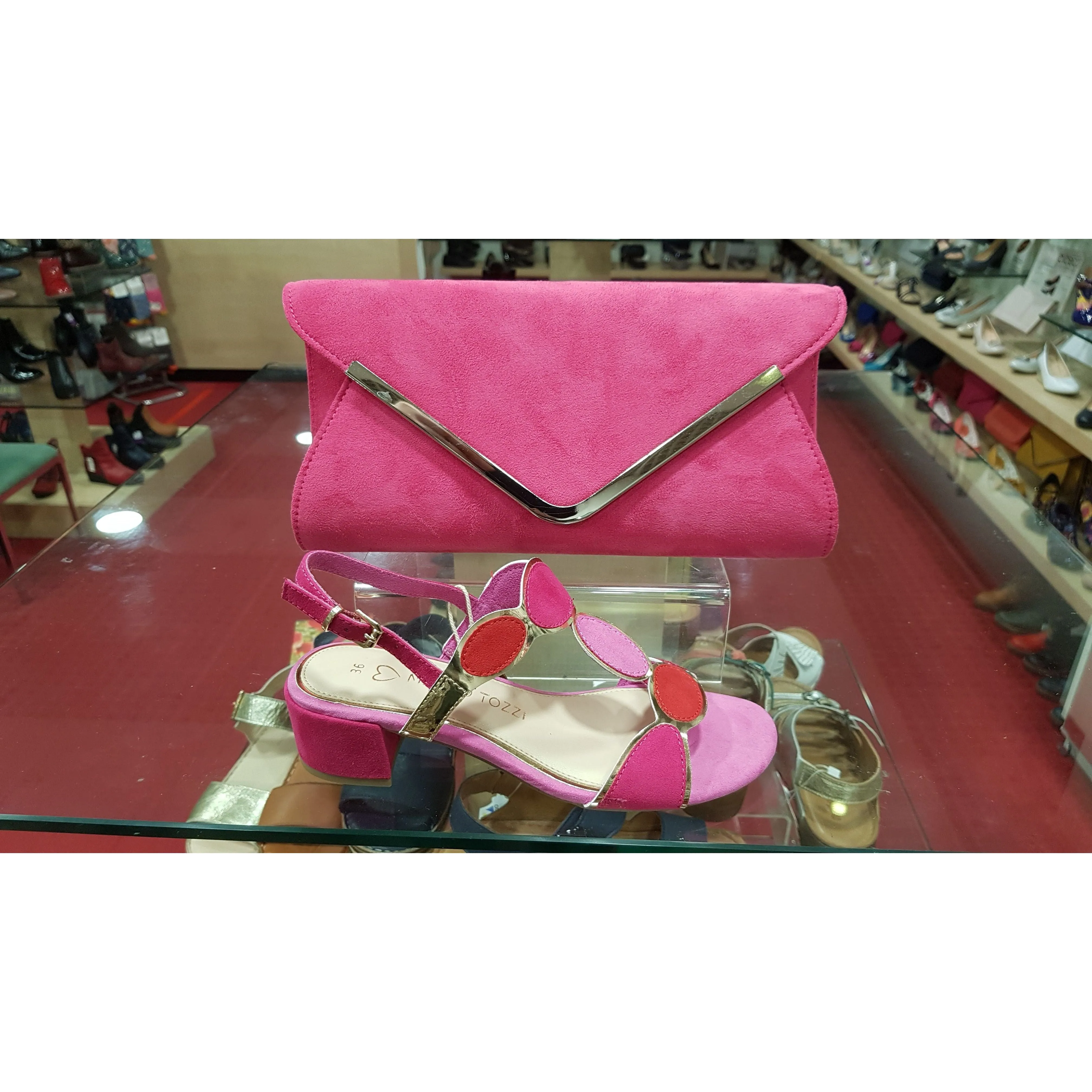 Marco Tozzi 28230 Pink COMBI Block Heel Sandal