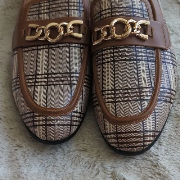 MEIJIANA Men's Slip-On Loafers Leather Formal Wear Casual Open Brown Size 9