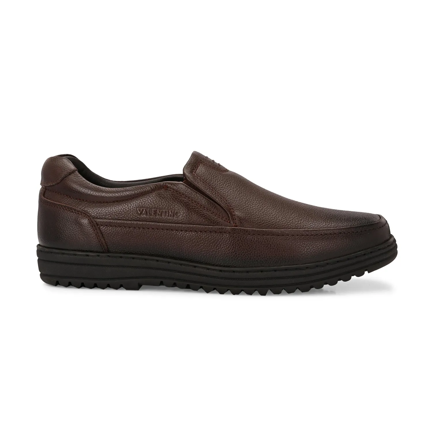 Men Premium Leather Brown Slip-On Formal Shoes | Available in sizes 5 UK to 12 UK (Fit-01-Brown)