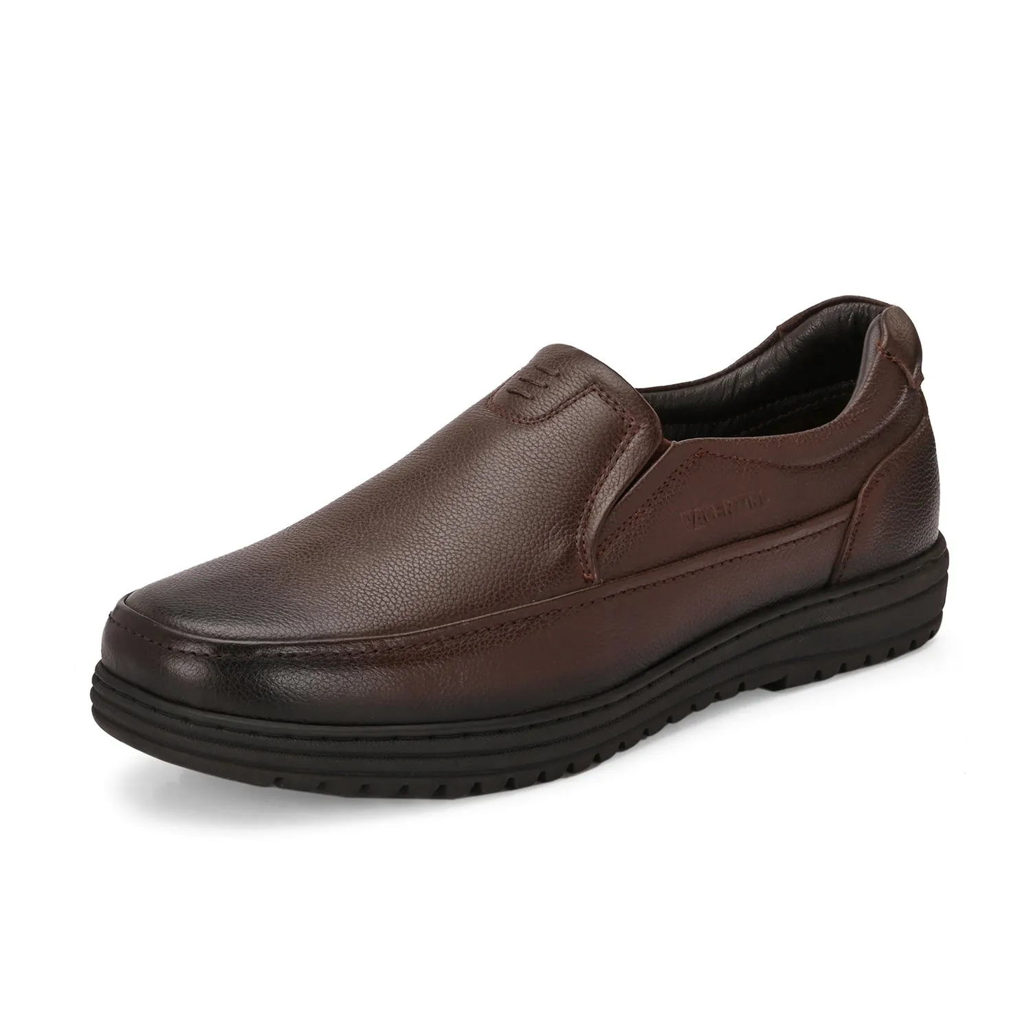 Men Premium Leather Brown Slip-On Formal Shoes | Available in sizes 5 UK to 12 UK (Fit-01-Brown)