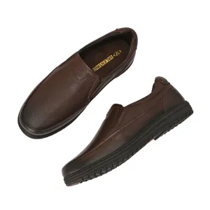 Men Premium Leather Brown Slip-On Formal Shoes | Available in sizes 5 UK to 12 UK (Fit-01-Brown)