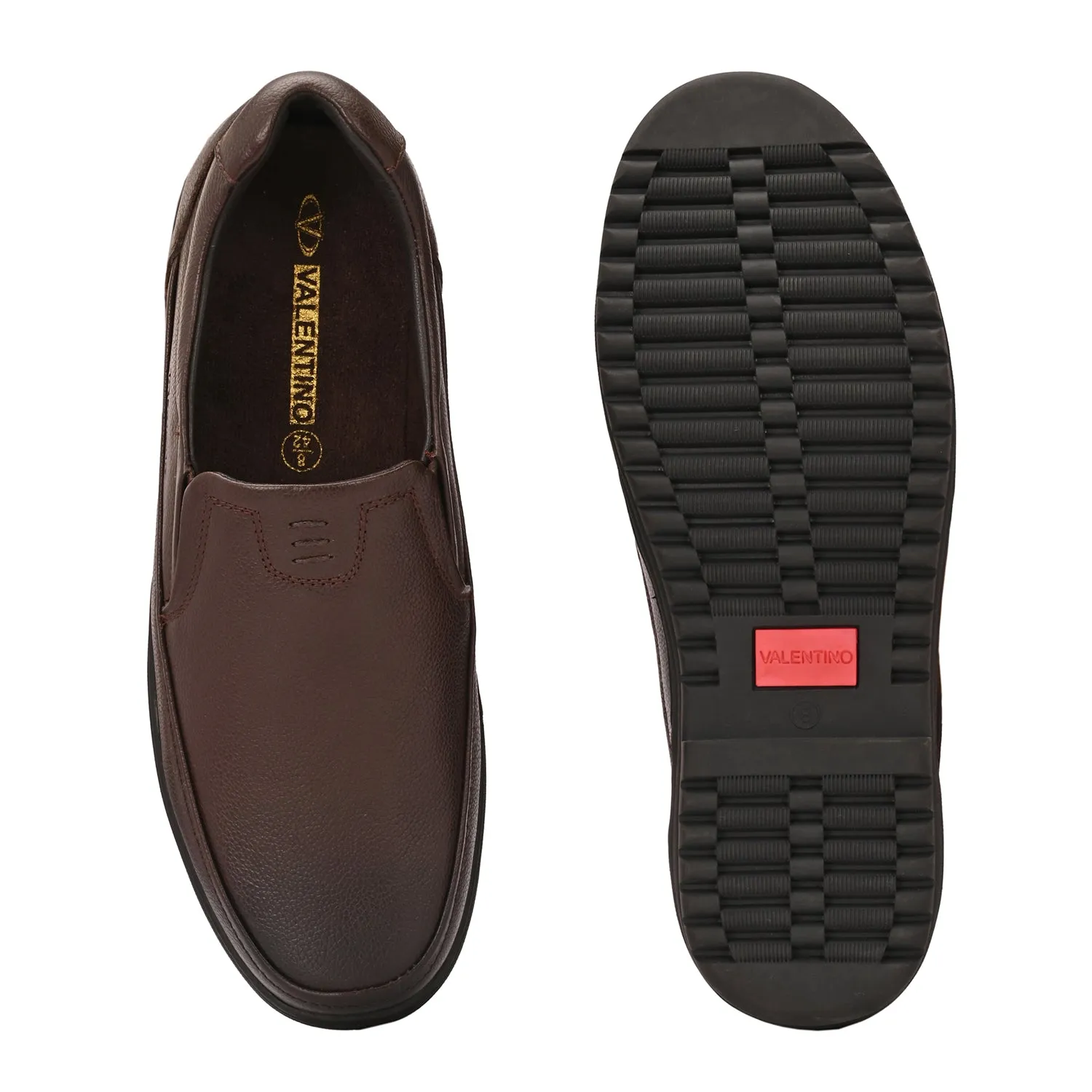 Men Premium Leather Brown Slip-On Formal Shoes | Available in sizes 5 UK to 12 UK (Fit-01-Brown)