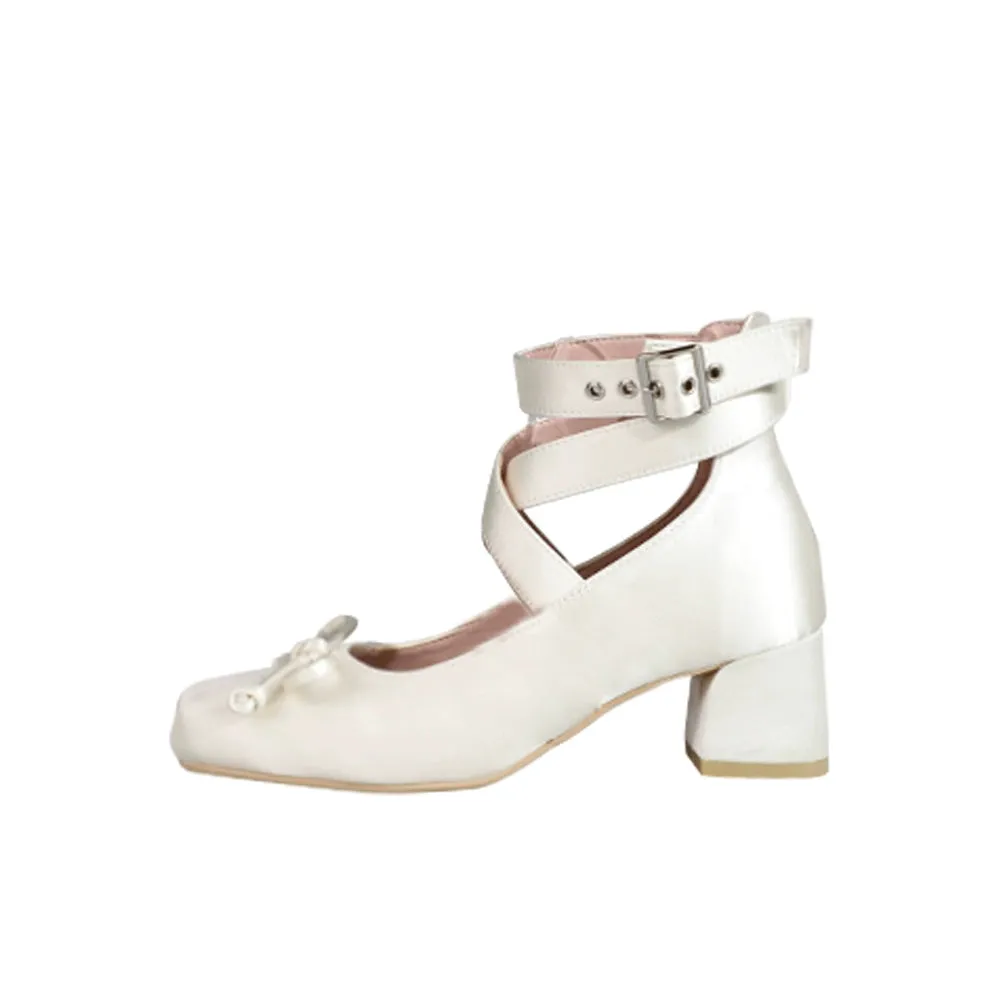 MODO~Elegant Lolita Heels Shoes Square Ballet Shoes