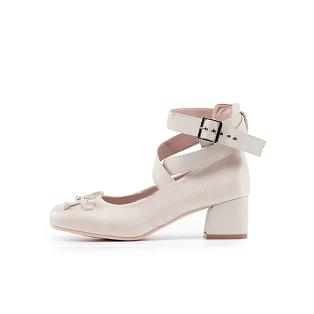 MODO~Elegant Lolita Heels Shoes Square Ballet Shoes