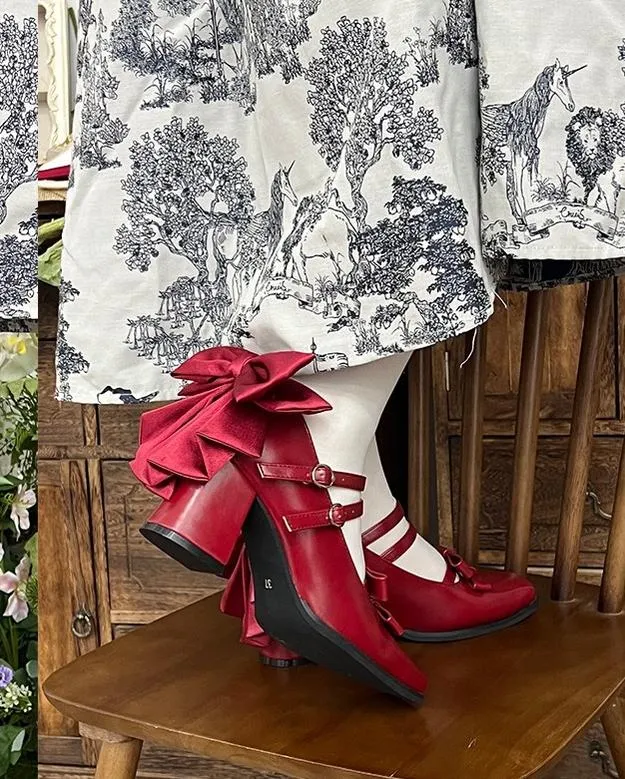 MODO~Magic Search~Sweet Lolita Shoes with Square Toe and Chunky Heel
