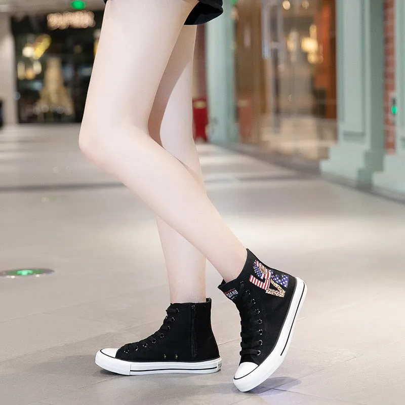 Nanccy Fashion Versatile High Top Canvas Shoes