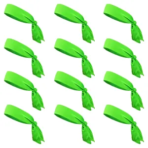 Neon Green Tie Headbands - 12 Pack Neon Green Tie Headbands - 12 Pack