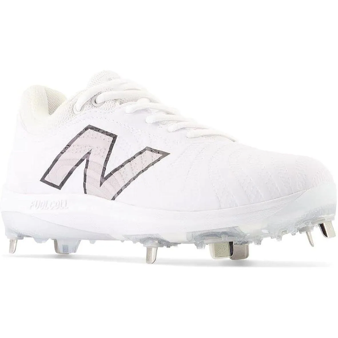 New Balance Women's FuelCell FUSE v4 Metal Fastpitch Softball Cleats - Optic White / Raincloud - SMFUSEW4