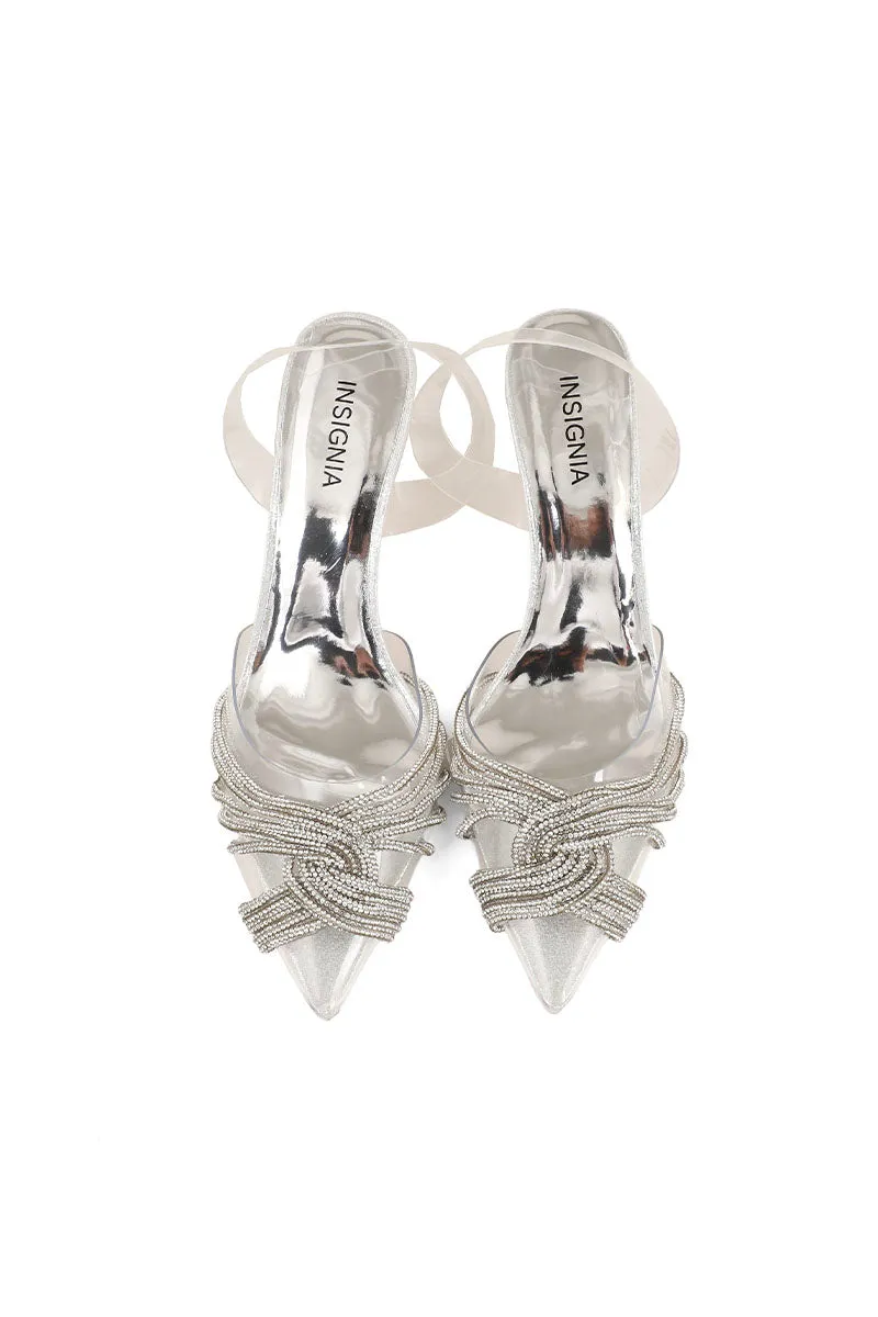 Party Wear Sling Back I47222-Silver