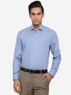 Pasific Blue Dobby Regular Fit Formal Shirt | JadeBlue