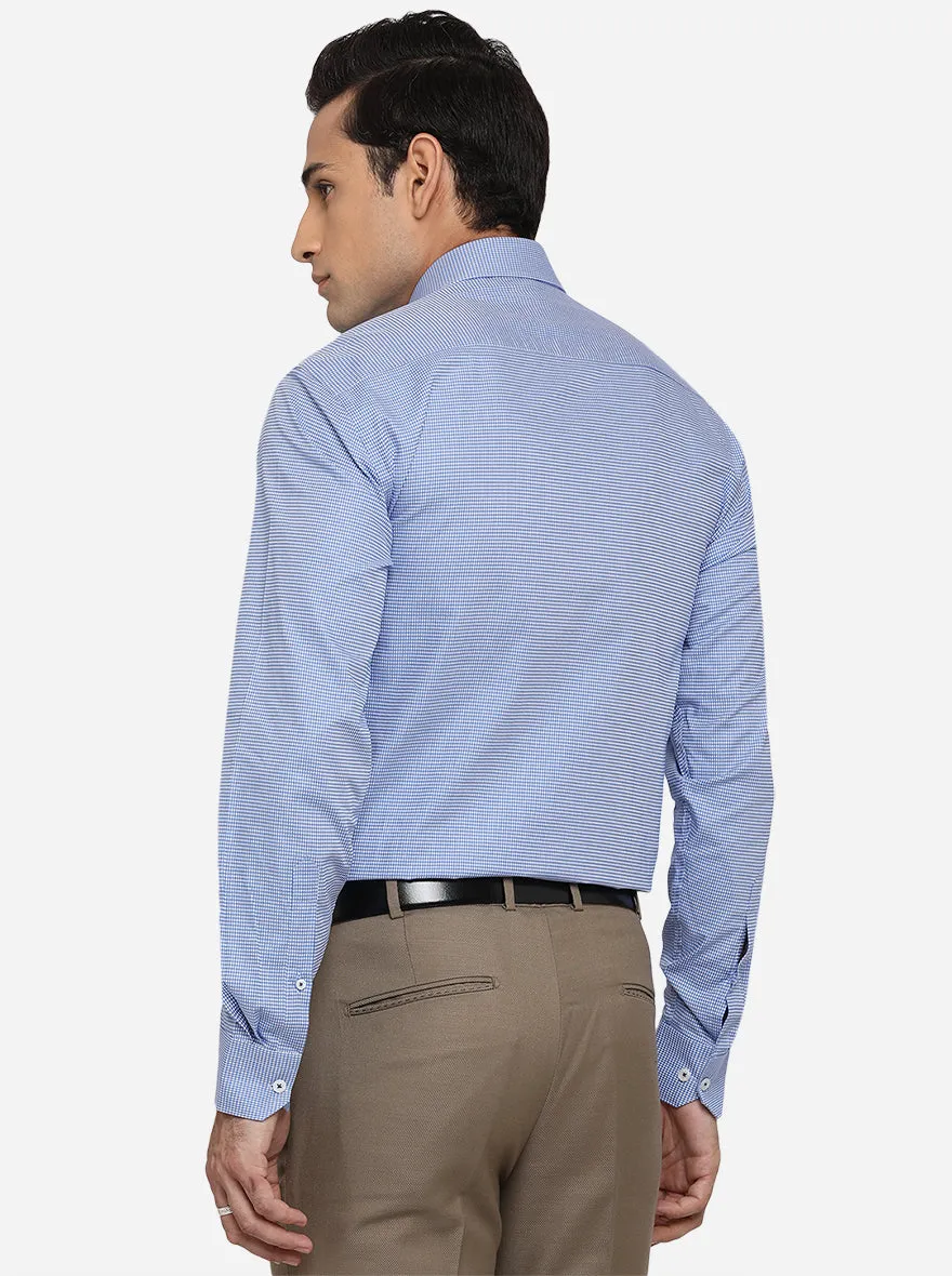Pasific Blue Dobby Regular Fit Formal Shirt | JadeBlue