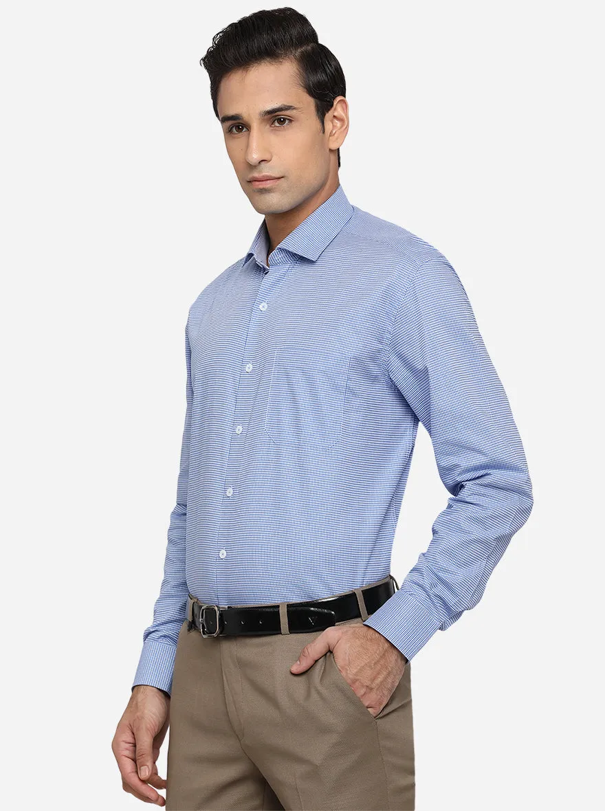 Pasific Blue Dobby Regular Fit Formal Shirt | JadeBlue