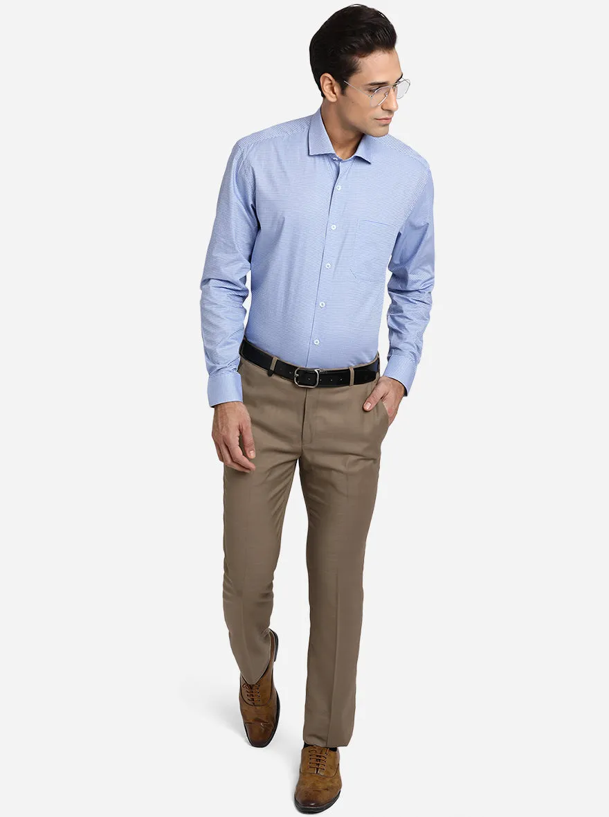 Pasific Blue Dobby Regular Fit Formal Shirt | JadeBlue