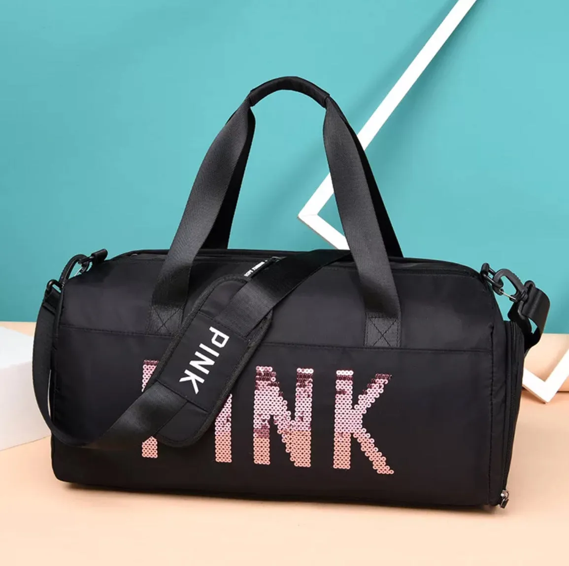 Pink Duffel Bag | Fitness Shoulder Bag For Women