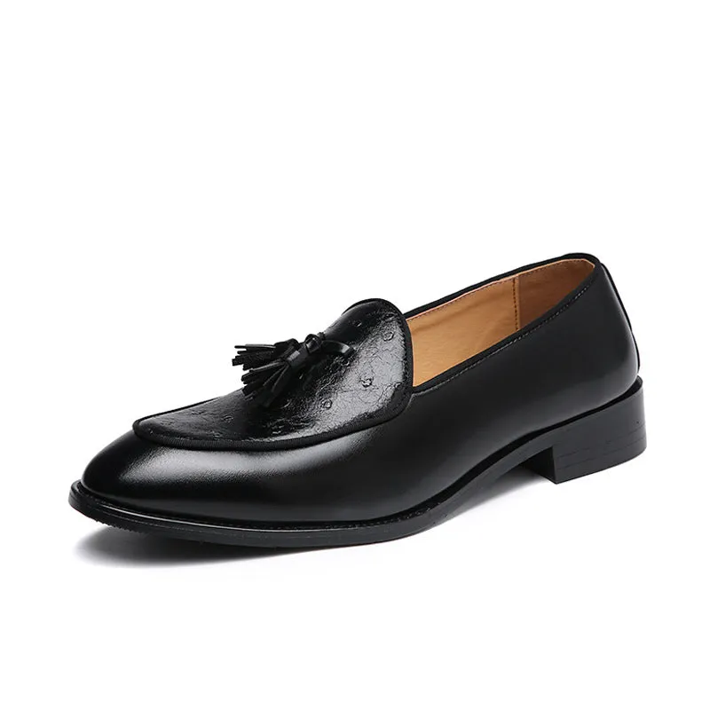Pointed Tassel Loafers Extra Large Size Wear-Resistant Loafers Prime British Leather Shoes Men's Shoes
