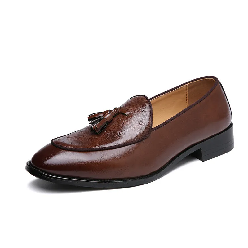 Pointed Tassel Loafers Extra Large Size Wear-Resistant Loafers Prime British Leather Shoes Men's Shoes