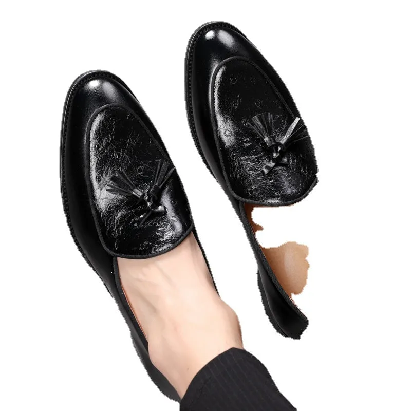 Pointed Tassel Loafers Extra Large Size Wear-Resistant Loafers Prime British Leather Shoes Men's Shoes