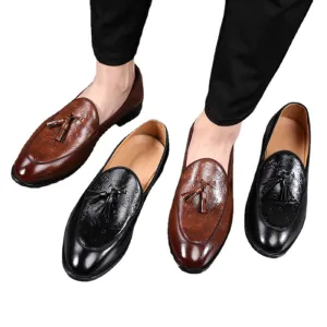 Pointed Tassel Loafers Extra Large Size Wear-Resistant Loafers Prime British Leather Shoes Men's Shoes