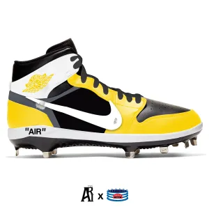 "Yellow OW" Jordan 1 Retro Cleats