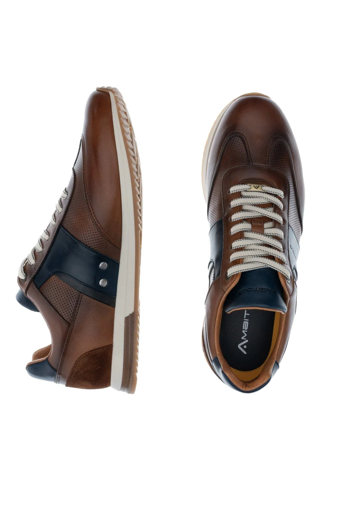 Slow Classic Leather Trainers - Cognac