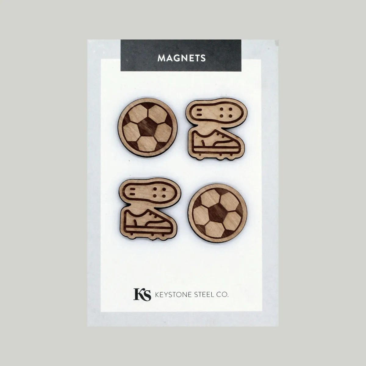 Soccer and Soccer Cleats Sport Magnets, Pack of 4