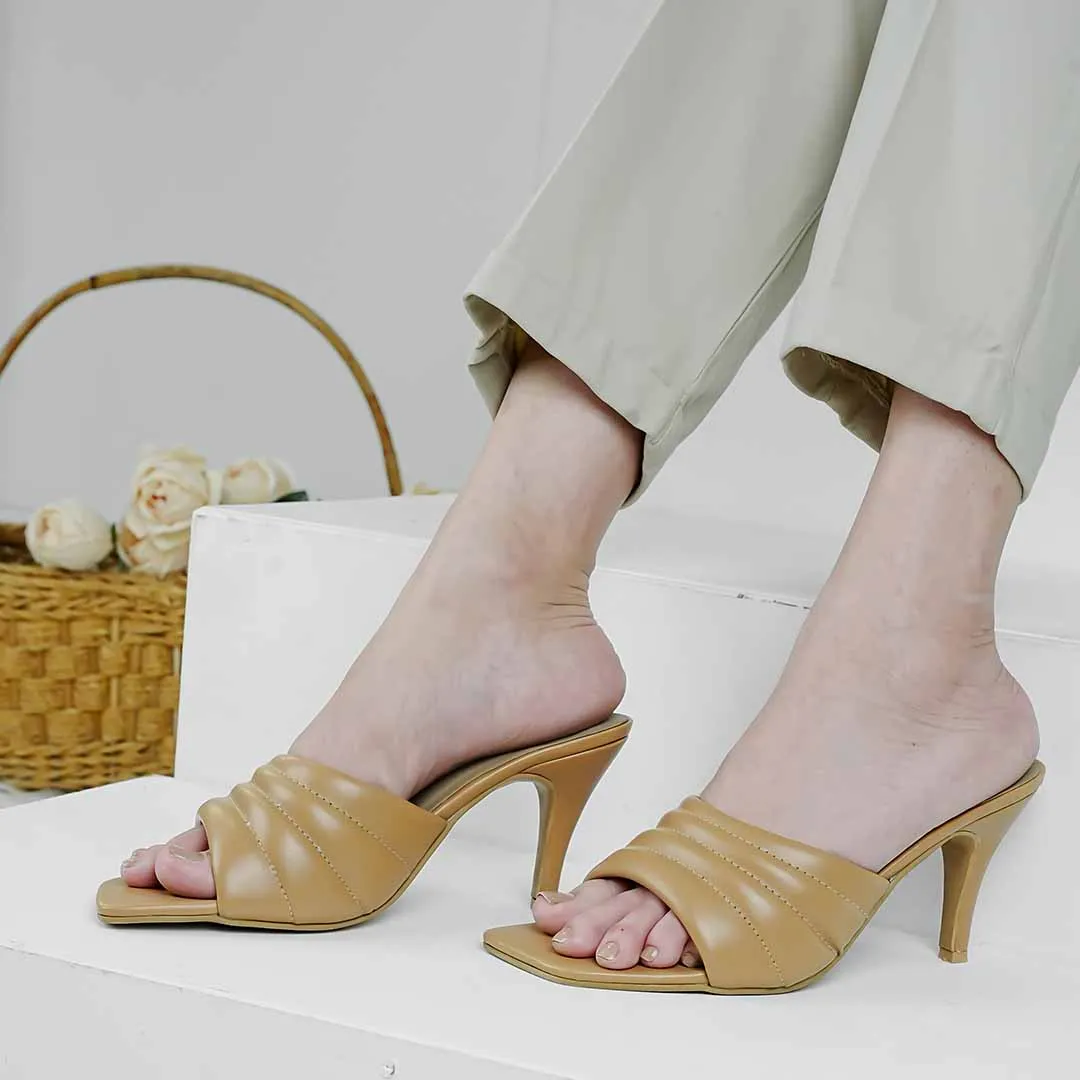STRIPED HEELS BEIGE