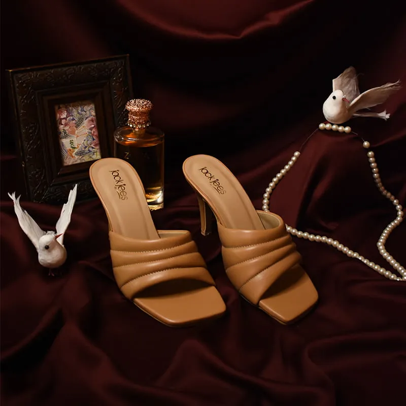 STRIPED HEELS BEIGE