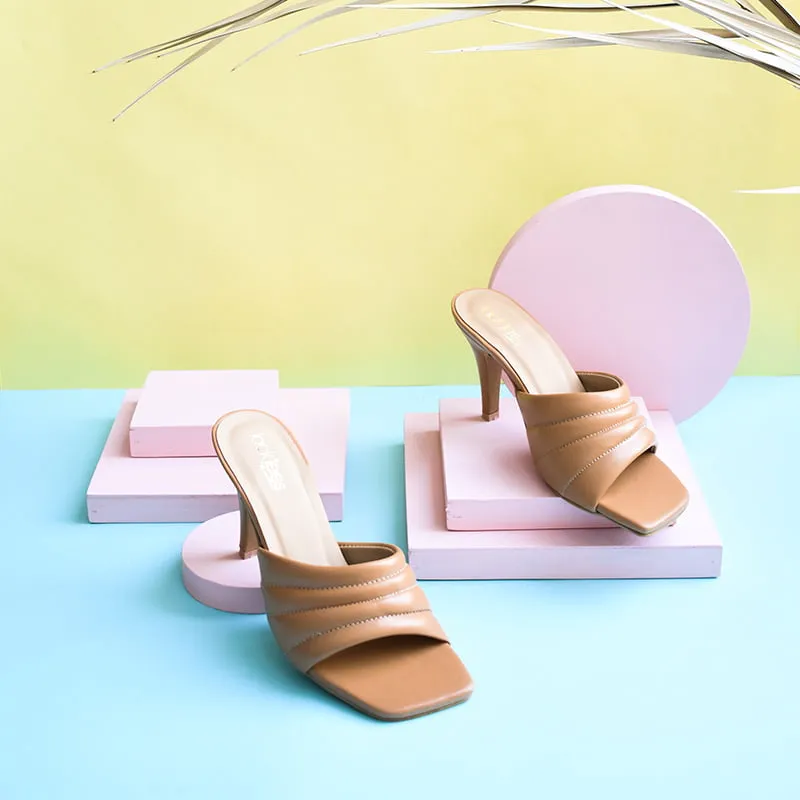 STRIPED HEELS BEIGE