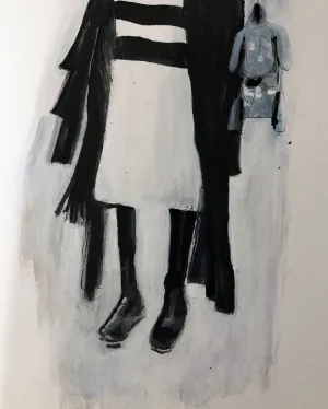 THOM BROWNE - AW '24 Ready-to-Wear shoes and bag painting - 'The Raven'