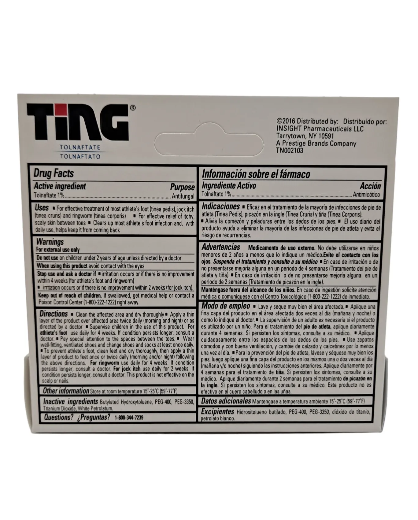 Ting Tolnaftate Antifungal Cream | 0.5oz