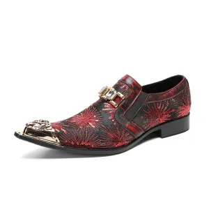 Trendy casual leather shoes for men, business formal wear, thick soles, heightening loafers, suit shoes, British print glossy