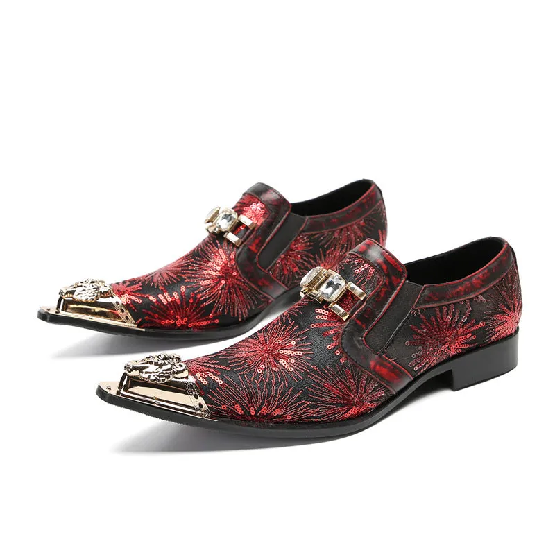 Trendy casual leather shoes for men, business formal wear, thick soles, heightening loafers, suit shoes, British print glossy