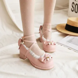 Uniwim Lace Lolita Bow Shoes SE21245