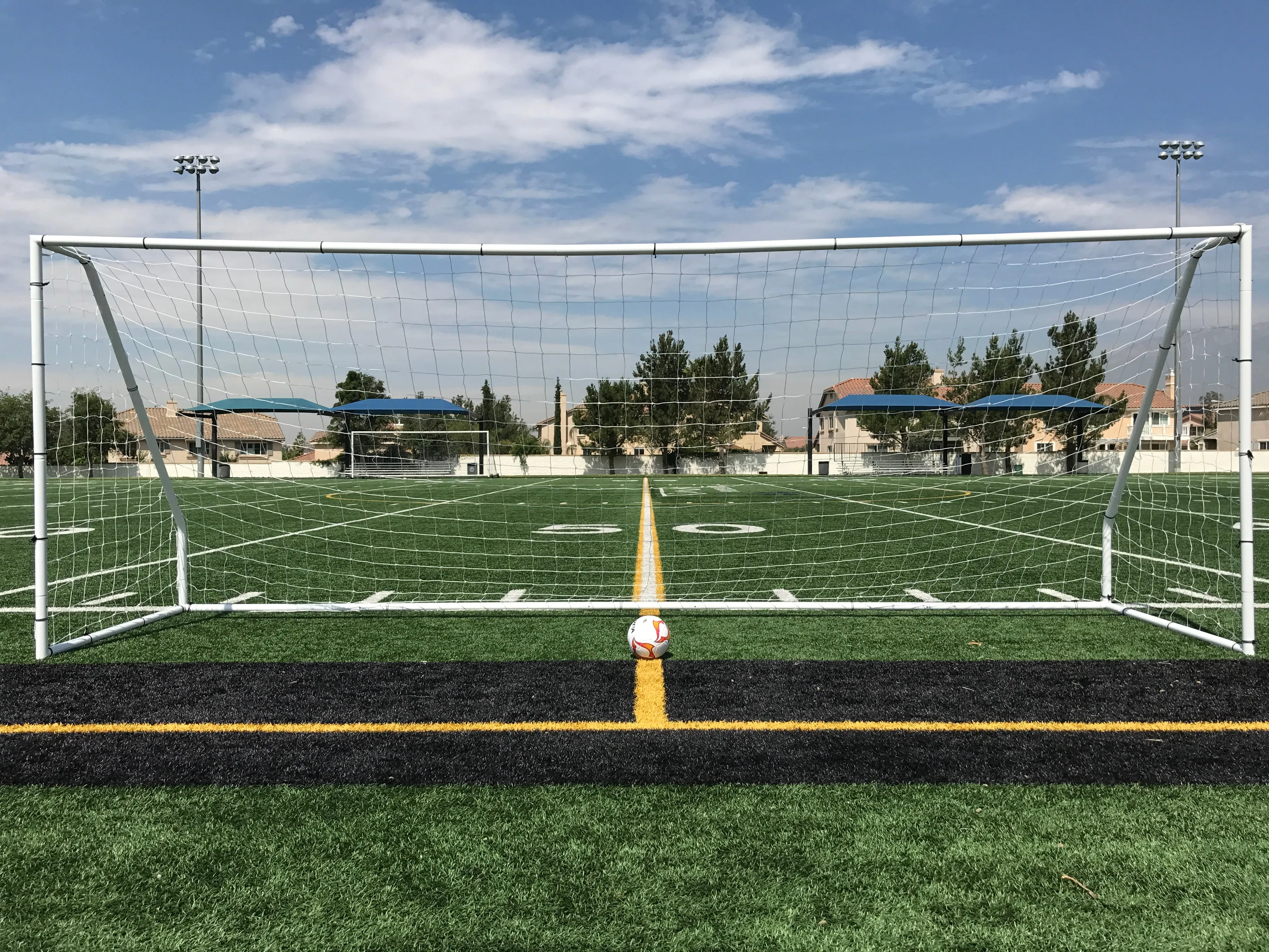 Vallerta® Premier 18.5 X 6.5 Ft. 2" Heavy Duty Steel Frame Goal w/Premium 4MM Net.