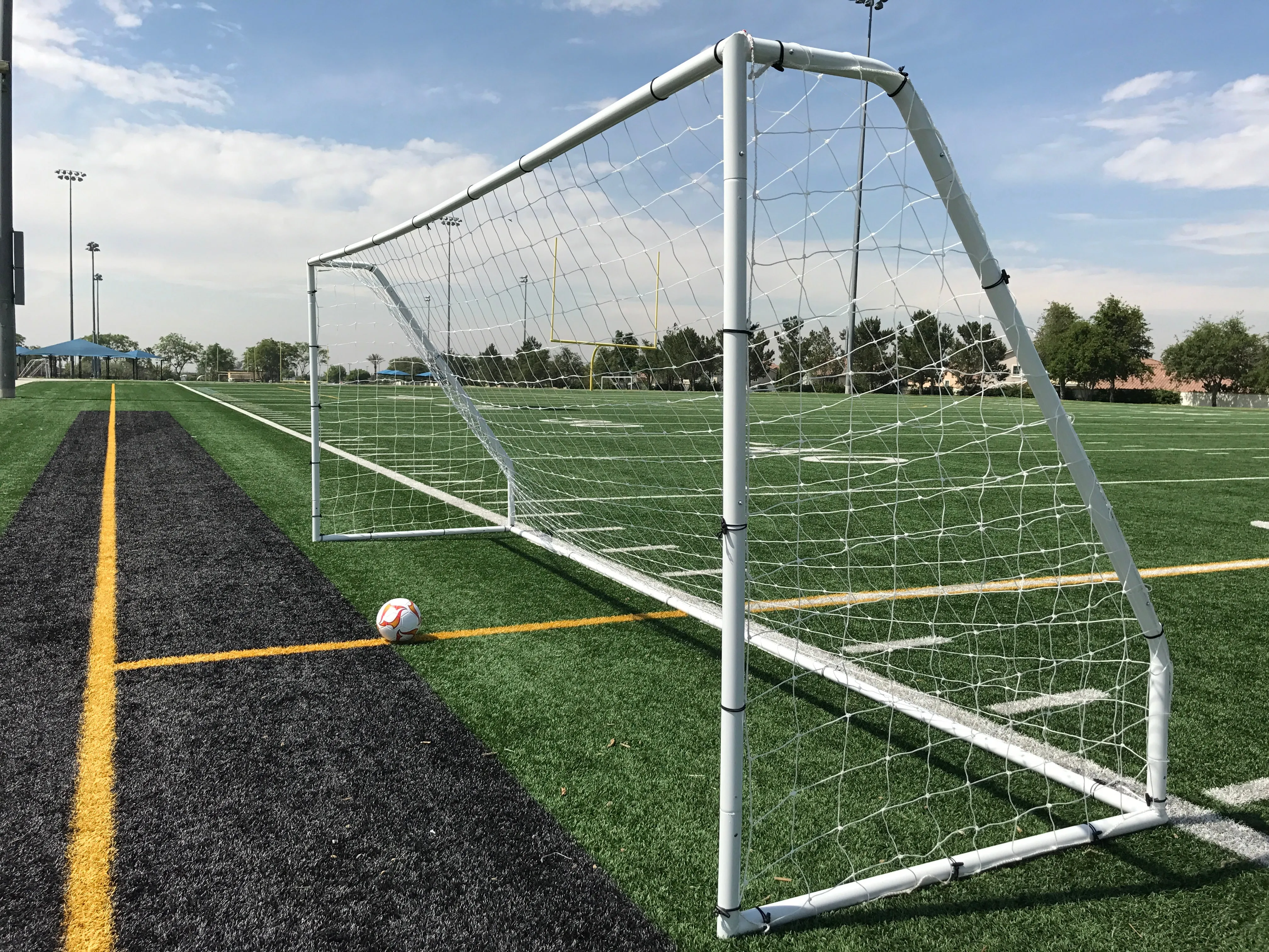 Vallerta® Premier 18.5 X 6.5 Ft. 2" Heavy Duty Steel Frame Goal w/Premium 4MM Net.