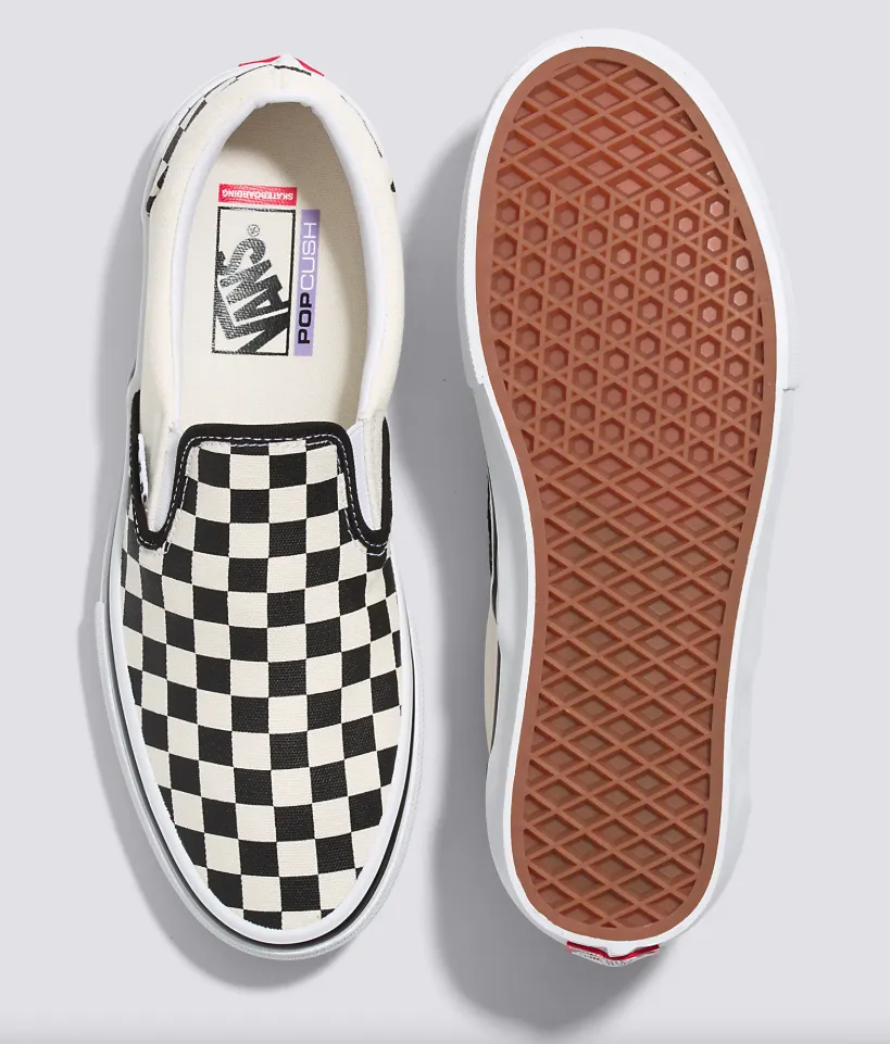 Vans - Skate Slip-On Shoes | Black Off White (Checkerboard)