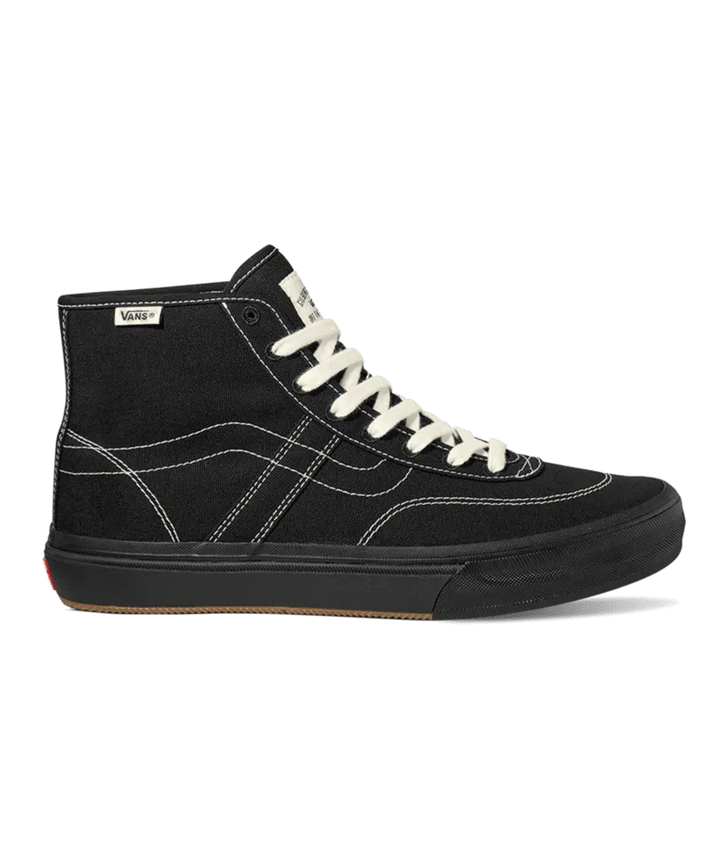 VANS Women's Crockett High Decon Shoes Black/Black/White