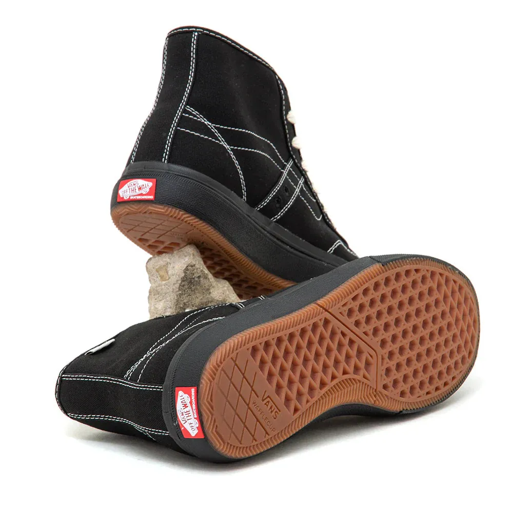 VANS Women's Crockett High Decon Shoes Black/Black/White