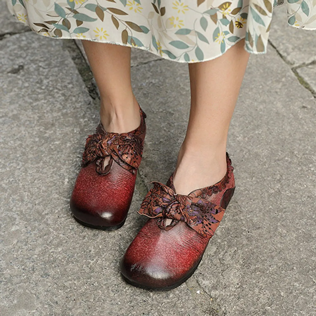 Winter Handmade Retro Leather Flat Shoes | Gift Shoes