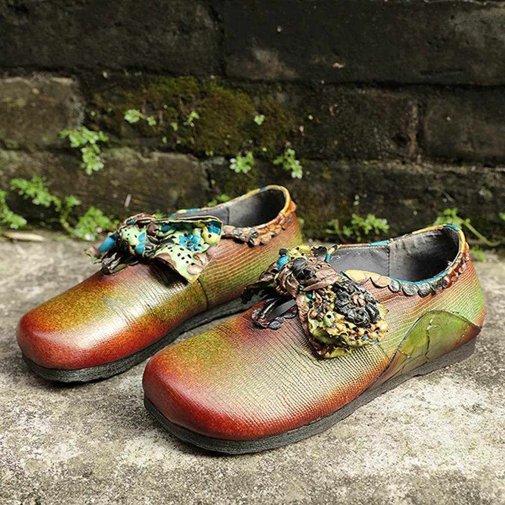 Winter Handmade Retro Leather Flat Shoes | Gift Shoes